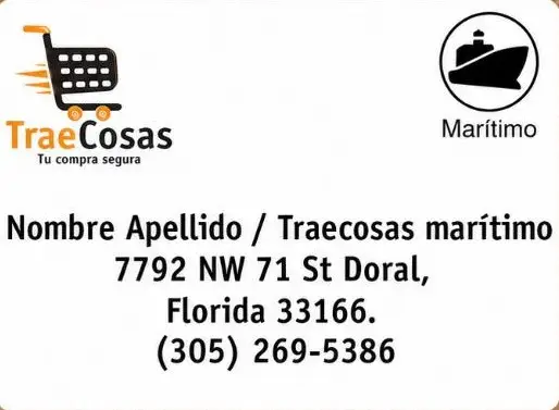 Dirección envío marítimo TraeCosas